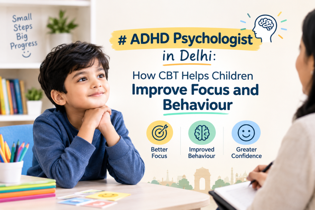 ADHD Psychologist in Delhi: How CBT Helps Children Improve Focus and Behavior